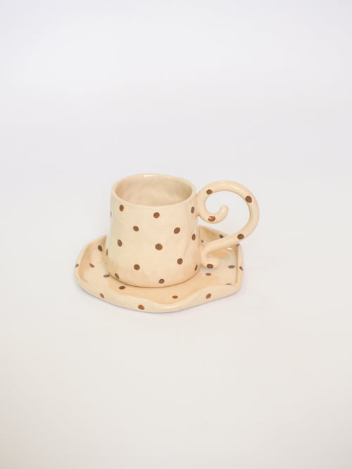 Vanilla Polka Dot Mug