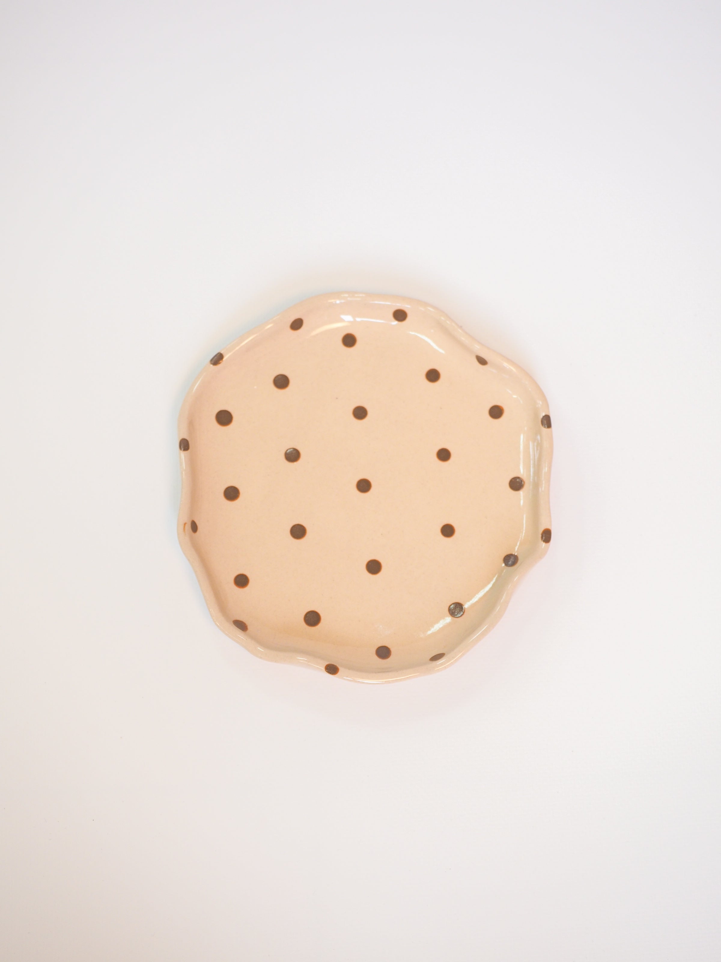 Vanilla Polka Dot Plate