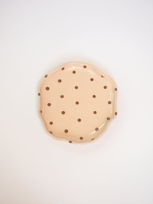 Vanilla Polka Dot Plate